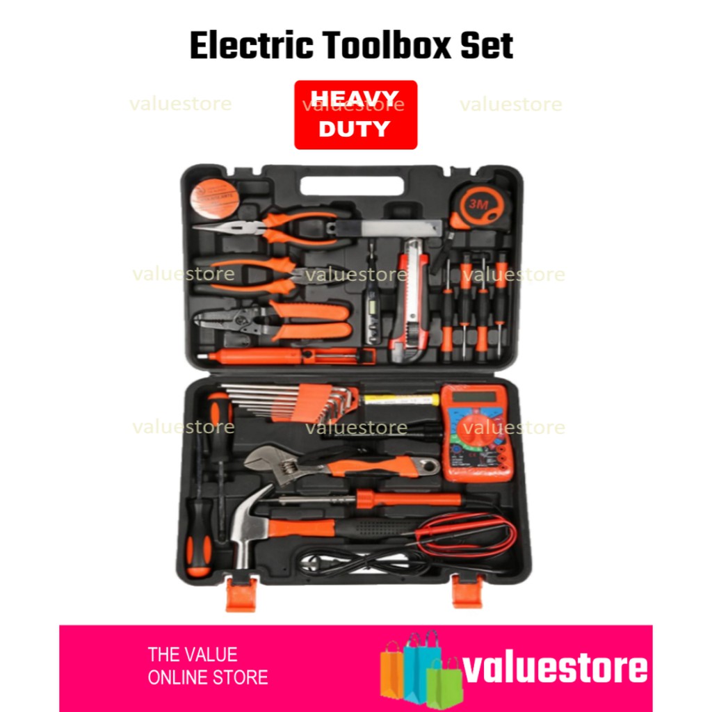 35 Pcs Electrical Multifunction Toolbox Set Electrician