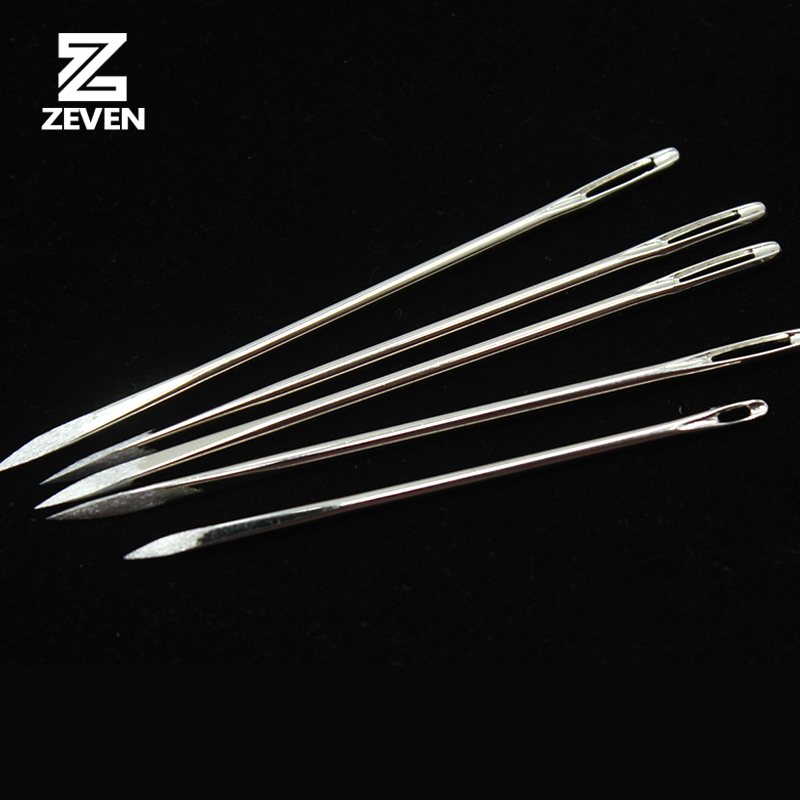 7Pcs Finger Protector Curved Needle Heavy Duty Sewing Needles with Cowhide  Sewing Thimble for Leather Carpet Canvas Repair Tools