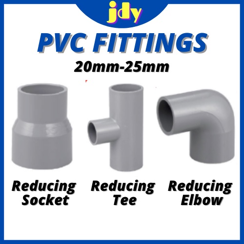 PVC Pipe Fitting Paip PVC Connector Reducing Socket Reducing Tee Reducing  Elbow 20mm 25mm