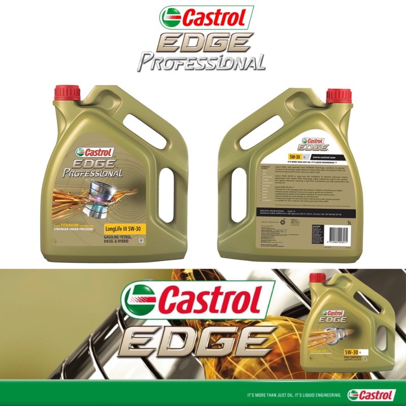 Castrol Edge Professional 5W30 5W-30 Engine Oil Fluid Titanium LongLife III  4L