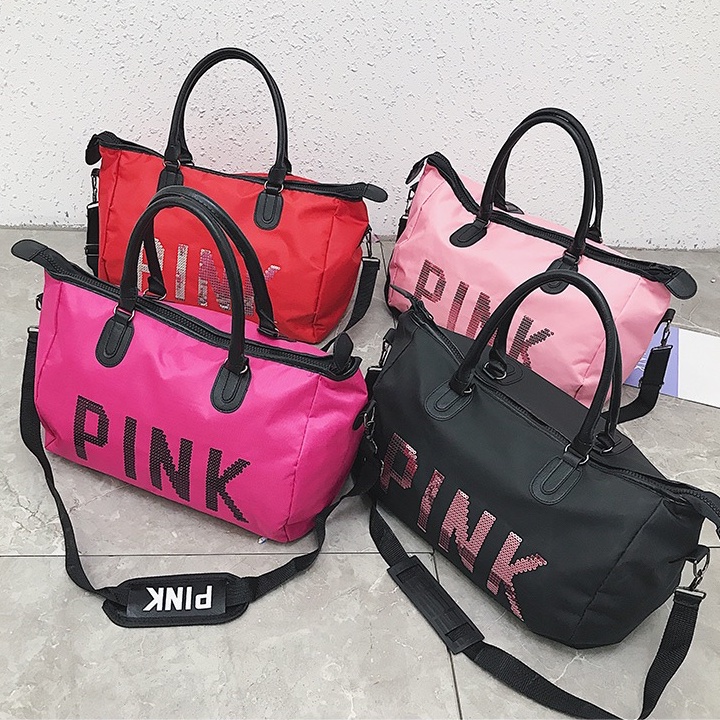 Pink Sequin Inspired Large Capacity Duffle Bag