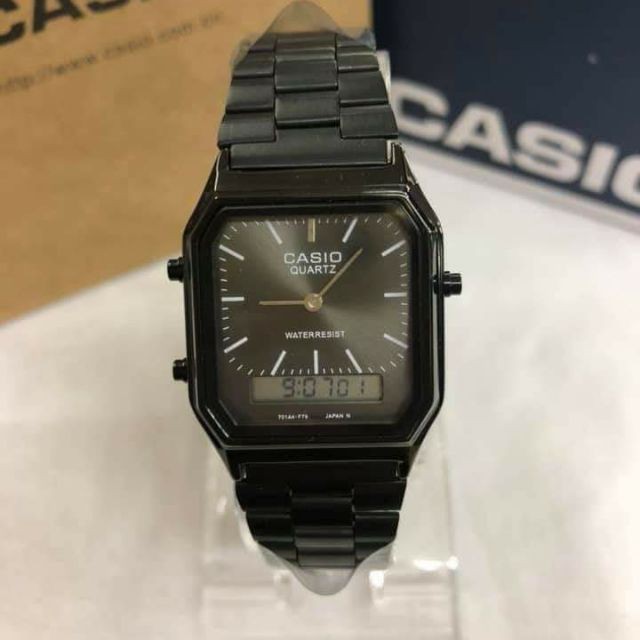 Casio analog black sale