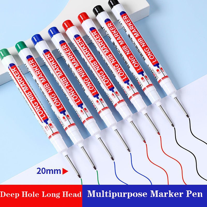 Permanent White Marker Paint Pen Hardware Water Resistant Metal DIY Crafts Drawing Carpentry Construction Rock Painting Bathroom Marker Pen , 1.0mm