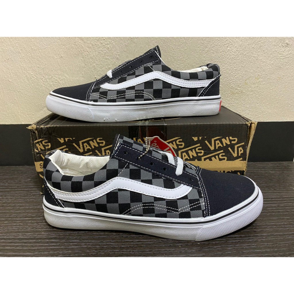 Checkerboard grey sale vans