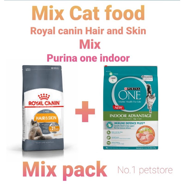 Mix Cat Food royal Canin Hair and Skin Mix Purina One Indoor 1kg Super Premium Cat Food 1kg