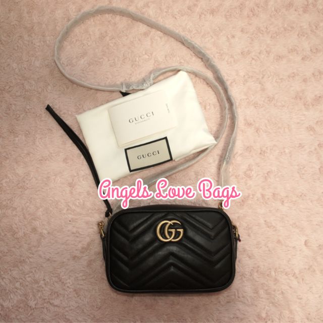 Gucci marmont best sale sling bag black