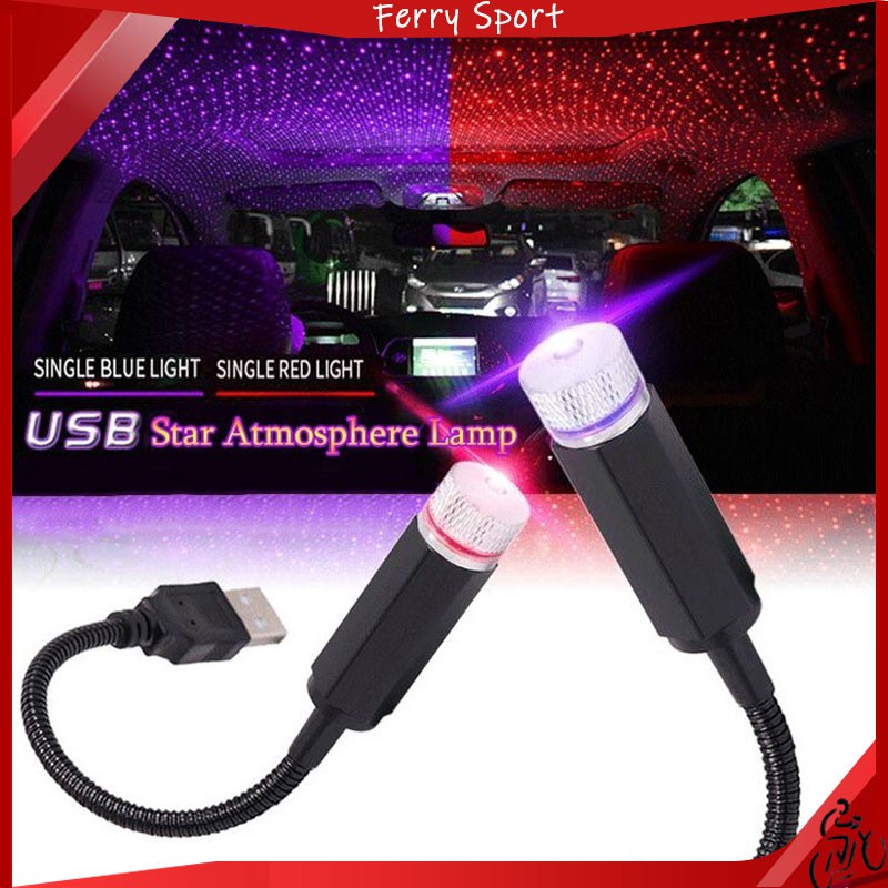 Car Interior LED Light USB Roof Atmosphere Starry Sky Lamp Star Projector  Purple