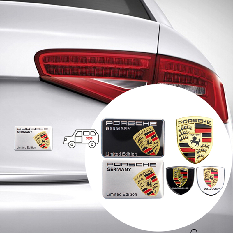 Modified Metal Car Body Decorative Sticker Auto Trunk Side Label Decal for  Porsche Panamera Cayenne Macan 718