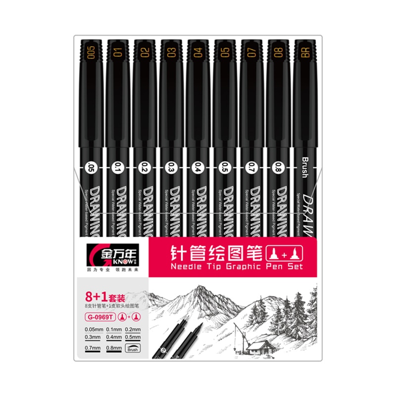 Mitsubishi Unipin Porous-Point Pens Waterproof Brush Pen 0.05MM Design  Drawing Pen Water-based Comic Hook Line Needle Marker Pen