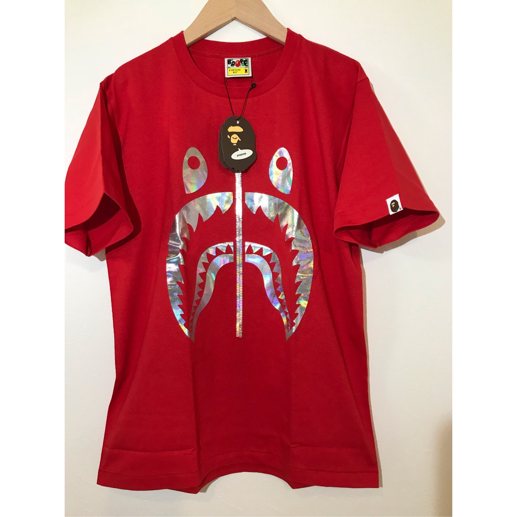 Bape hologram cheap shark tee