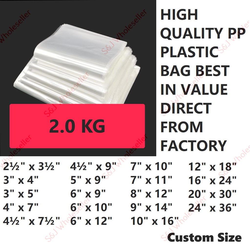 14x22 Poly Bags - Clear - w/Holes