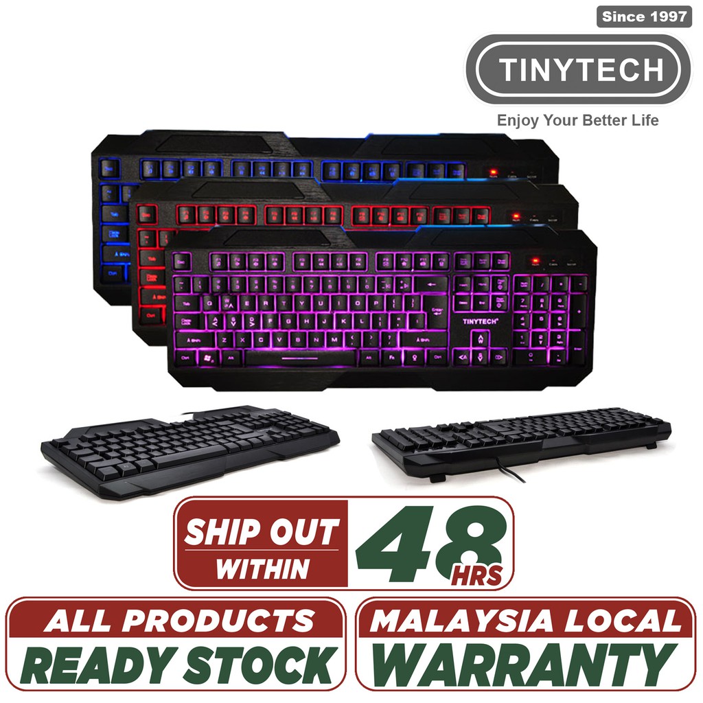 3 COLOR LED BACKLIGHT USB GAMING KEYBOARD Windows / Mac / Android / Linux  Stainless steel baseboard TINYTECH(KB-GM9113) | Shopee Malaysia