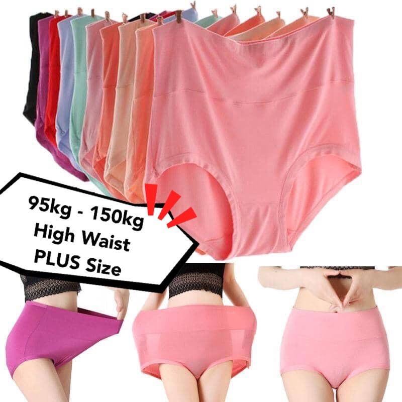 Panties Women HIGH WAIST#3191 Soft Cotton PLUS SIZE 3XL - 6XL (90kg -  150kg) Skin Friendly Cotton Underwear Plus Size