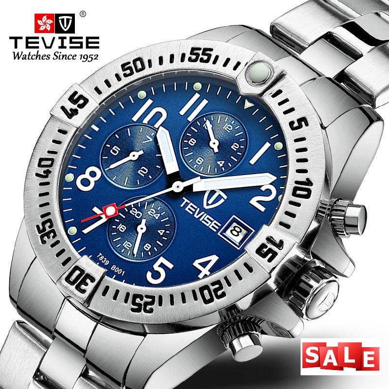 TEVISE T839 top grade Men Automatic Mechanical Watch Stainless