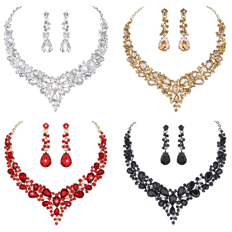 Austrian crystal necklace hot sale and earring set