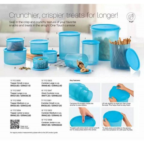 Tupperware Cookie Canister *One-Touch Liquid & Air Tight, TV & Home  Appliances, Kitchen Appliances, Water Purifers & Dispensers on Carousell