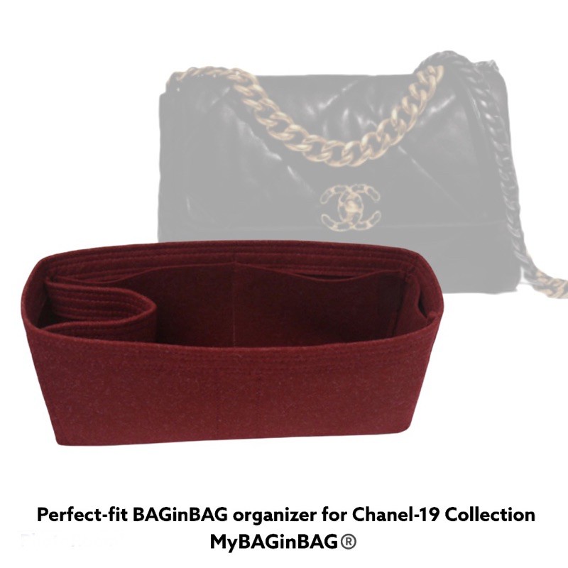 Multifunctional insert felt bag organizer for Chanel 19 by BAGinBAG