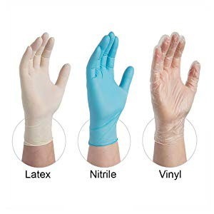 Nitrile or vinyl clearance gloves