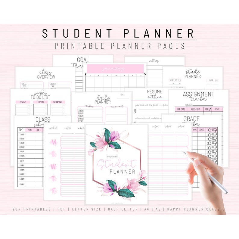 Classic Pink A4 Weekly Planner