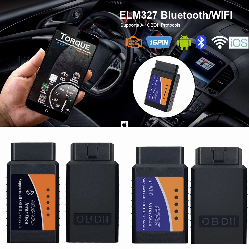 Real ELM327 V1.5 ELM 327 Bluetooth OBD2 v1.5 Android Car Scanner Automotive  OBD 2 Auto Diagnostic Tool scania Scaner Better V2.1
