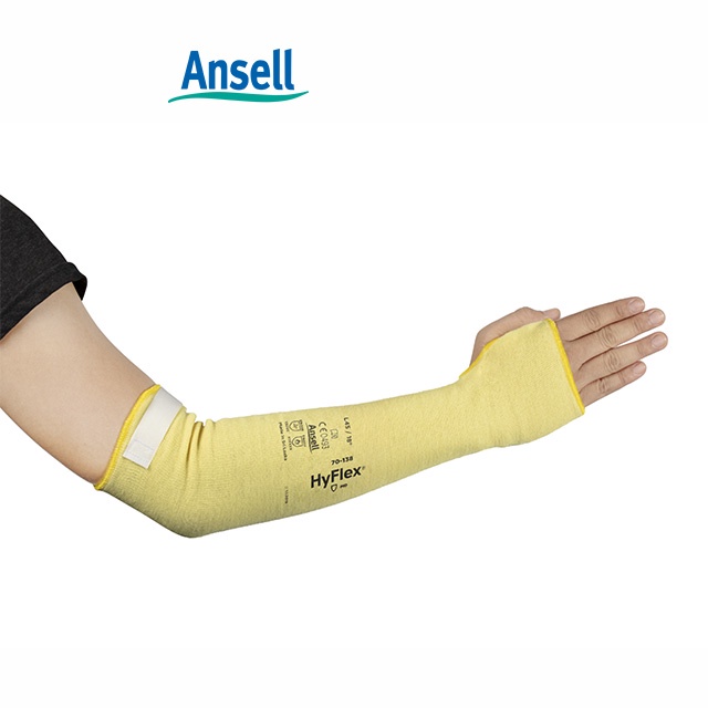 Ansell HyFlex 70-138, 100% Yellow Kevlar with EN ISO Level C Cut Resistance  Sleeve (1 pc)