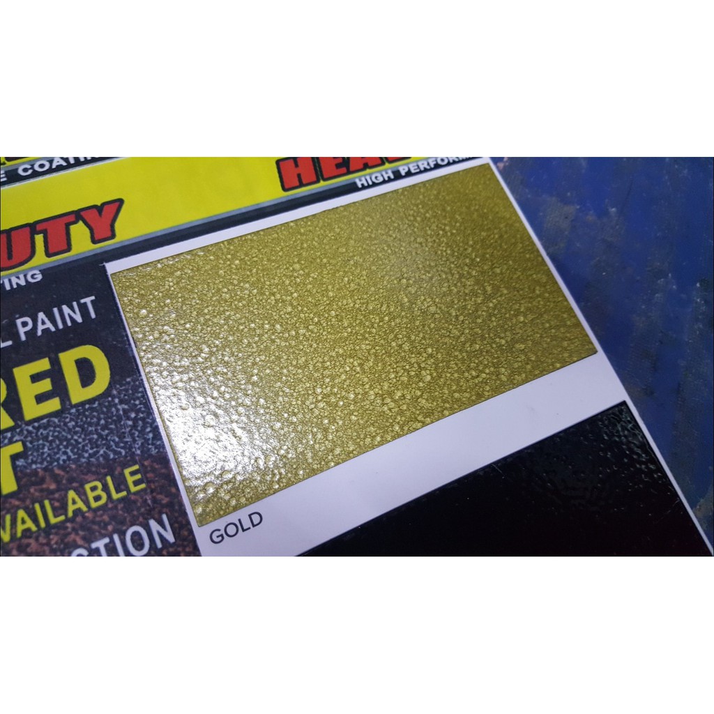 GOLD ( 1L ) HAMMERED PAINT ( HEAVY DUTY ) smooth Finish Direct to Rust Metal  Paint Hammerite / cat besi tahan