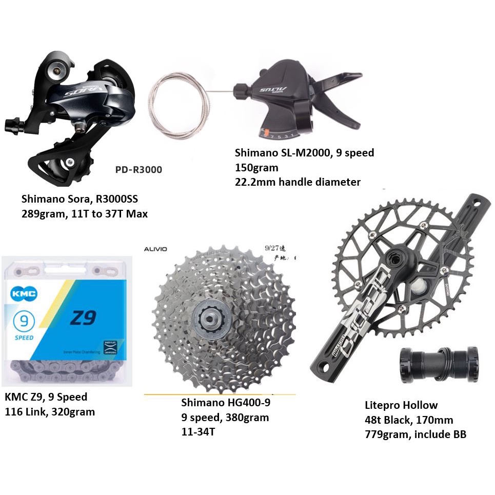 Groupset for store folding bike