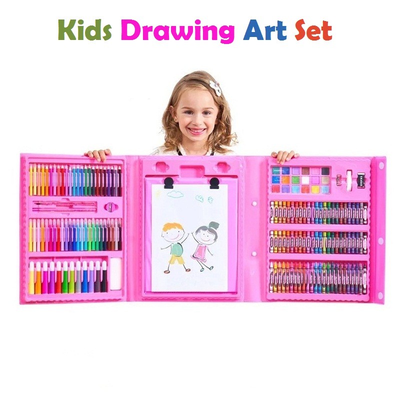 208 Pcs Kids Painting Pen Set Crayon Kids Drawing Art Set Colour Pencil  Water Colour Set Pensil Warna