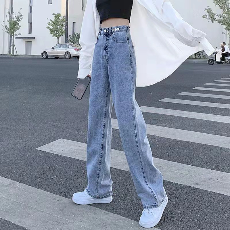 ready stock big sale wide-leg jeans women's korean style loose