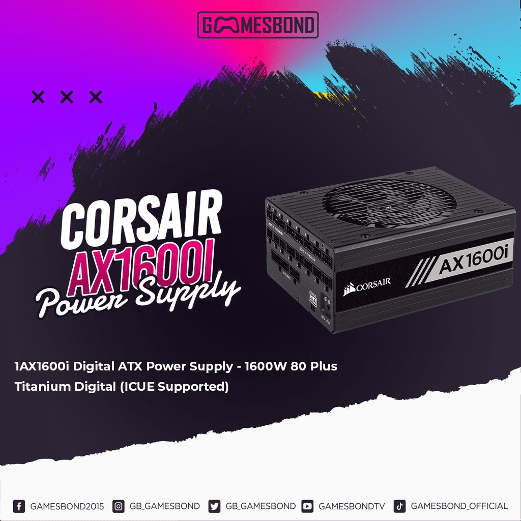 AX1600i Digital ATX Power Supply - 1600W 80 Plus Titanium Digital (ICUE  Supported) | Shopee Malaysia