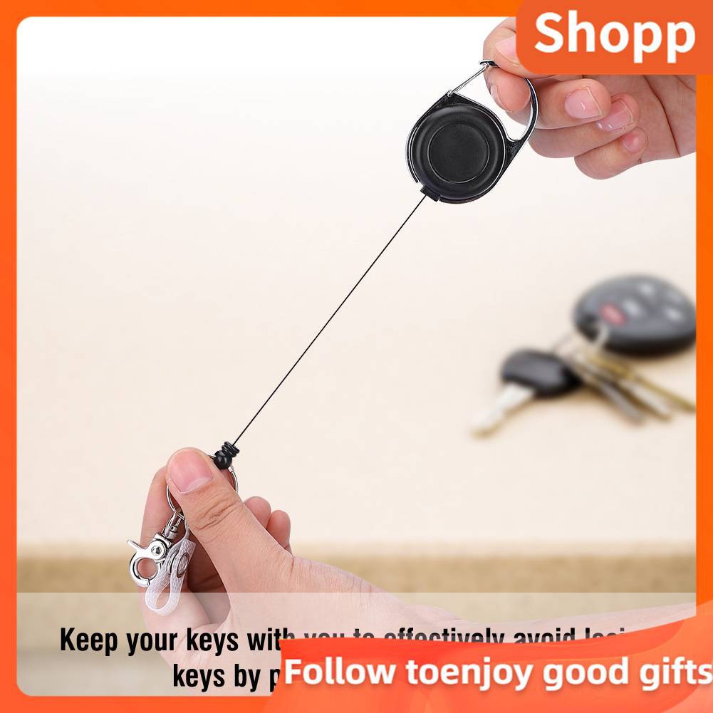 Telescopic Wire Rope Anti Lost Key Ring Keychain Retractable Gear