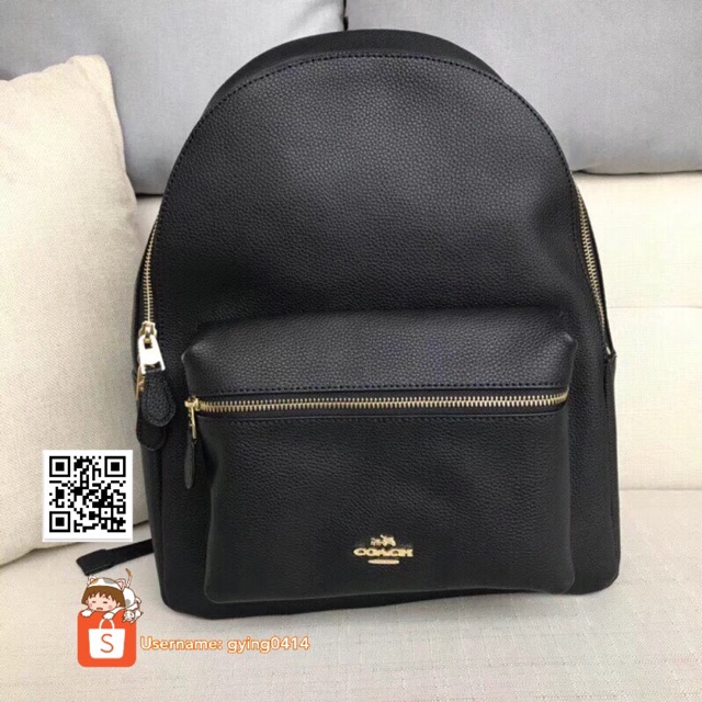 Coach charlie pebble leather backpack outlet f38288