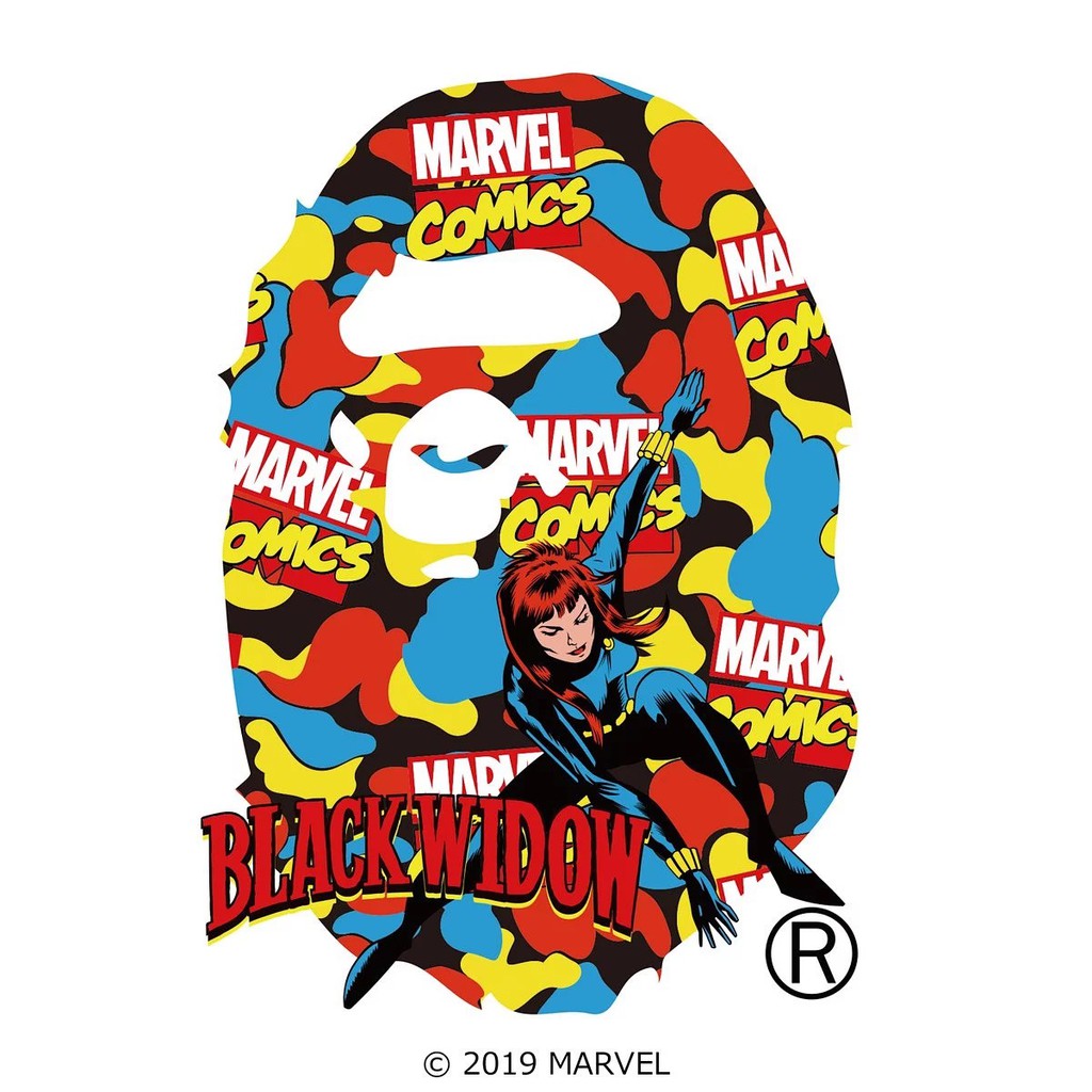 BAPE x Marvel Camo Tee - BLACK WIDOW | Shopee Malaysia