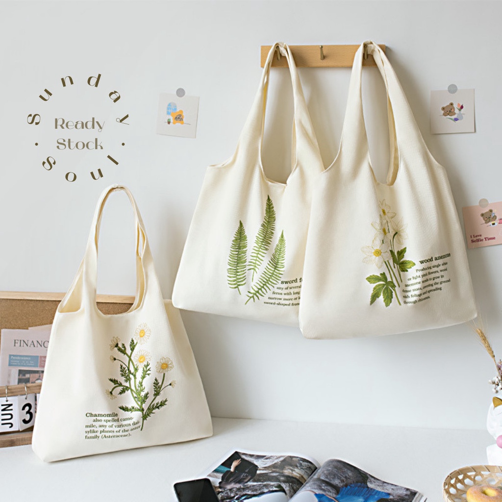 Sunday Soul Ins Chamomile Canvas Bag Women Tote Bag Canvas Tote