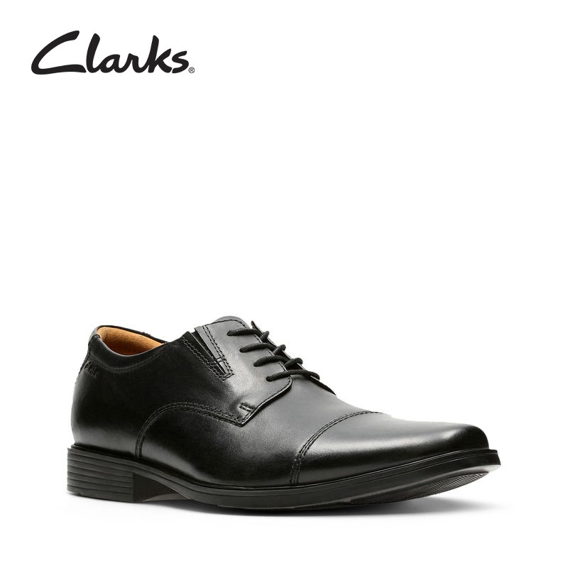 Clarks tilden cap store black leather