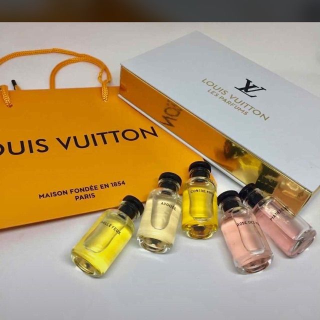 Brand New LOUIS VUITTON Perfume Sample SET of 5x Fragrances with Mini LV  Box