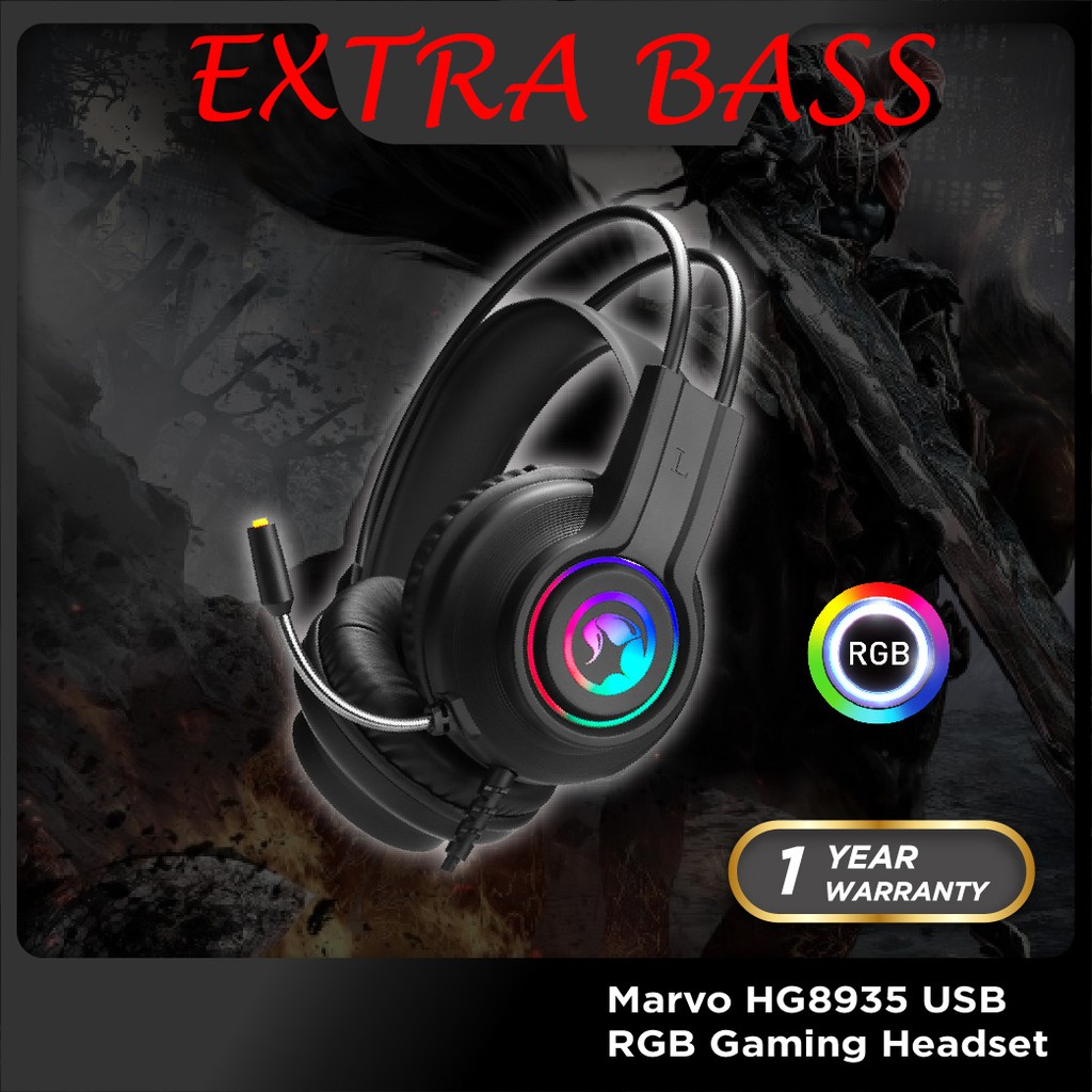 Marvo HG8935 USB RGB Gaming Headset Wired Shopee Malaysia