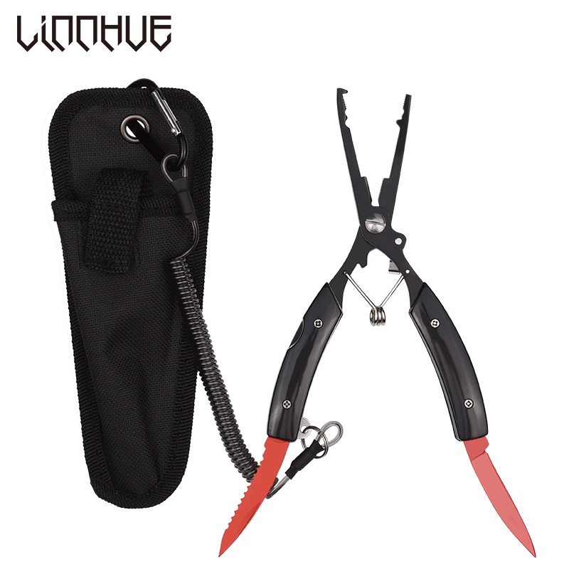 Portable Folding Multifunctional Fishing Pliers Stainless Steel Scissors  Line Cutter Remove Hook Fishing Tools Pliers
