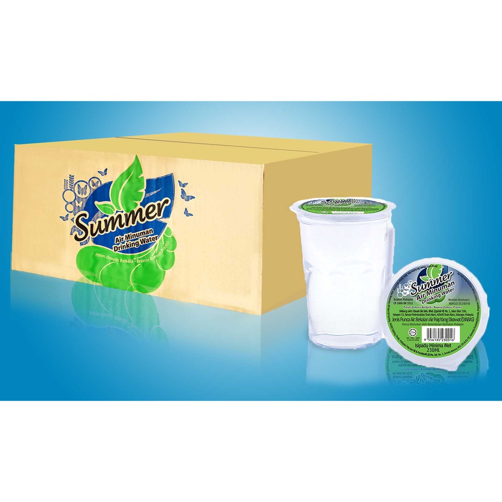 SUMMER Drinking Water Cup (230ml x 48) - JuzWater