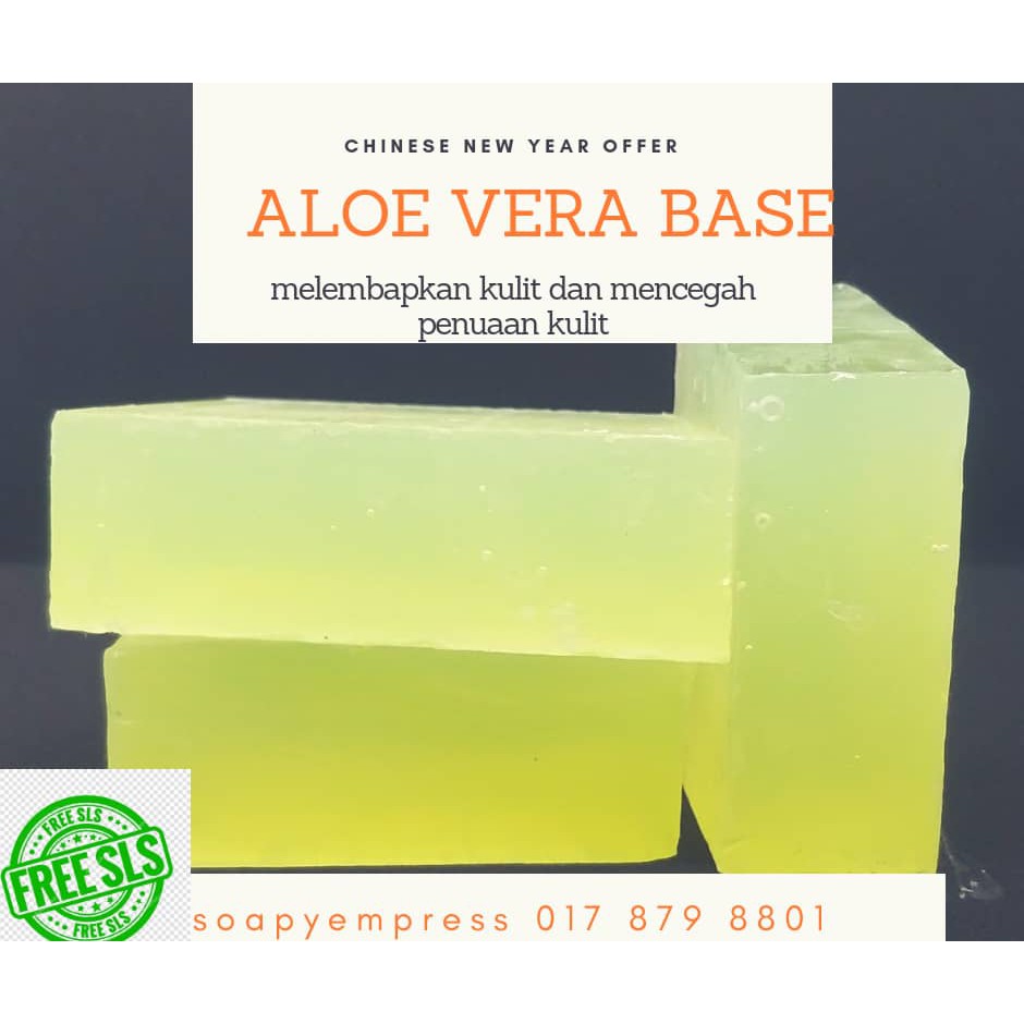 Premium Aloe Vera Melt & Pour Soap Base (Base Sabun Aloe Vera)