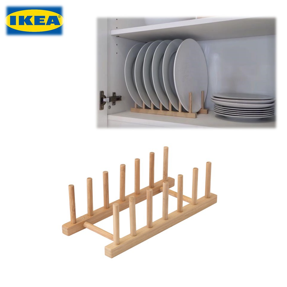 100% IKEA OSTBIT PLATE HOLDER, BAMBOO