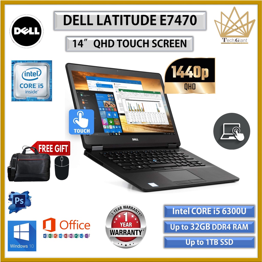 QHD TOUCH SCREEN) DELL Latitude E7470 CORE i5 (6th GEN ) 14