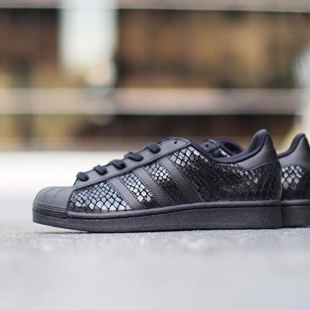 Adidas Superstar in Black Colorway with Glossy Reptile ORIGINAL