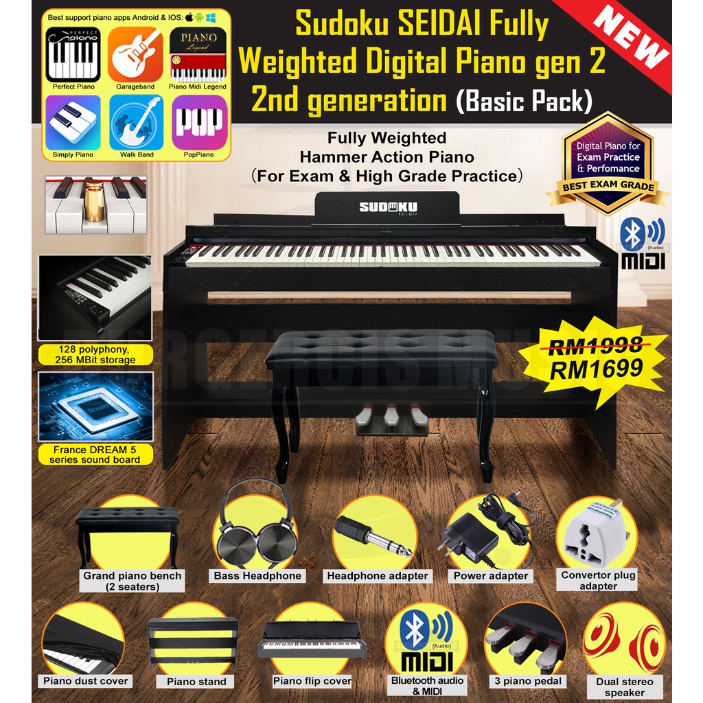 Sudoku Seidai 88010 Exam Grade Practice 88 keys digital piano heavy  weighted hammer action (88key 88keys) | Shopee Malaysia