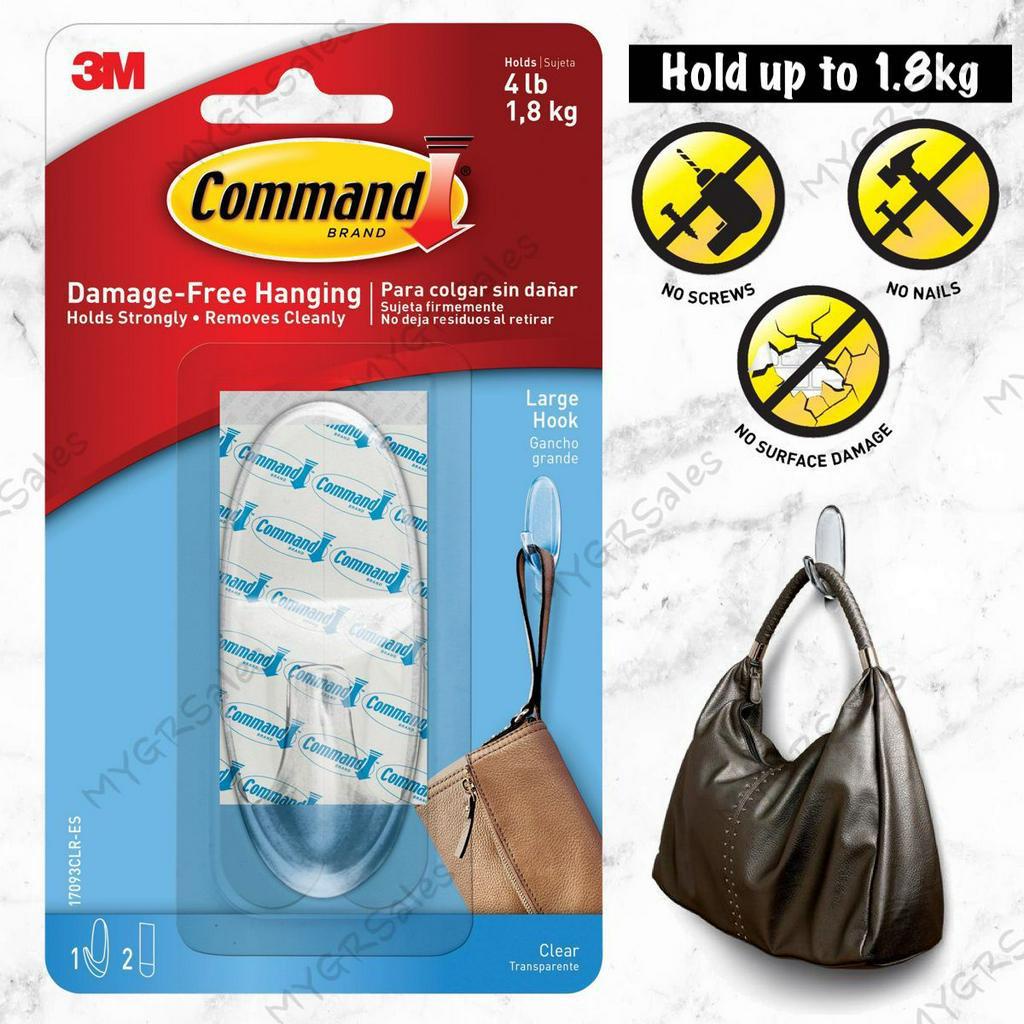 3M Command Small Wire Hooks 17067 (Holds Up To 225g) (3pcs/pck