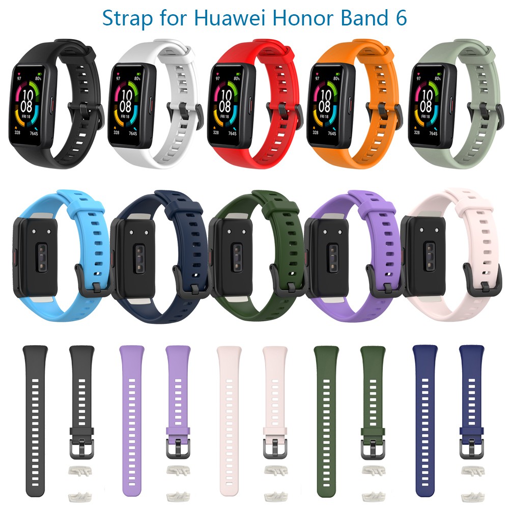 Silicone correa For Huawei Band 6 strap 6 Pro Strap With TPU Full Screen  Protector Case Replacement bracelet Honor Band 6 Strap