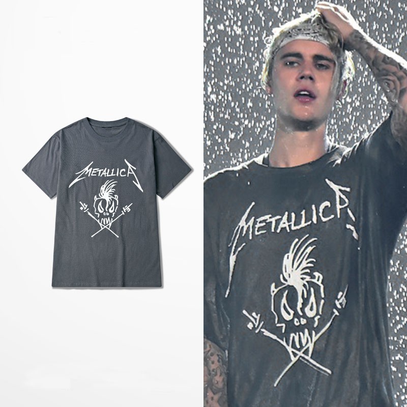 Metallica t shirt justin bieber sale