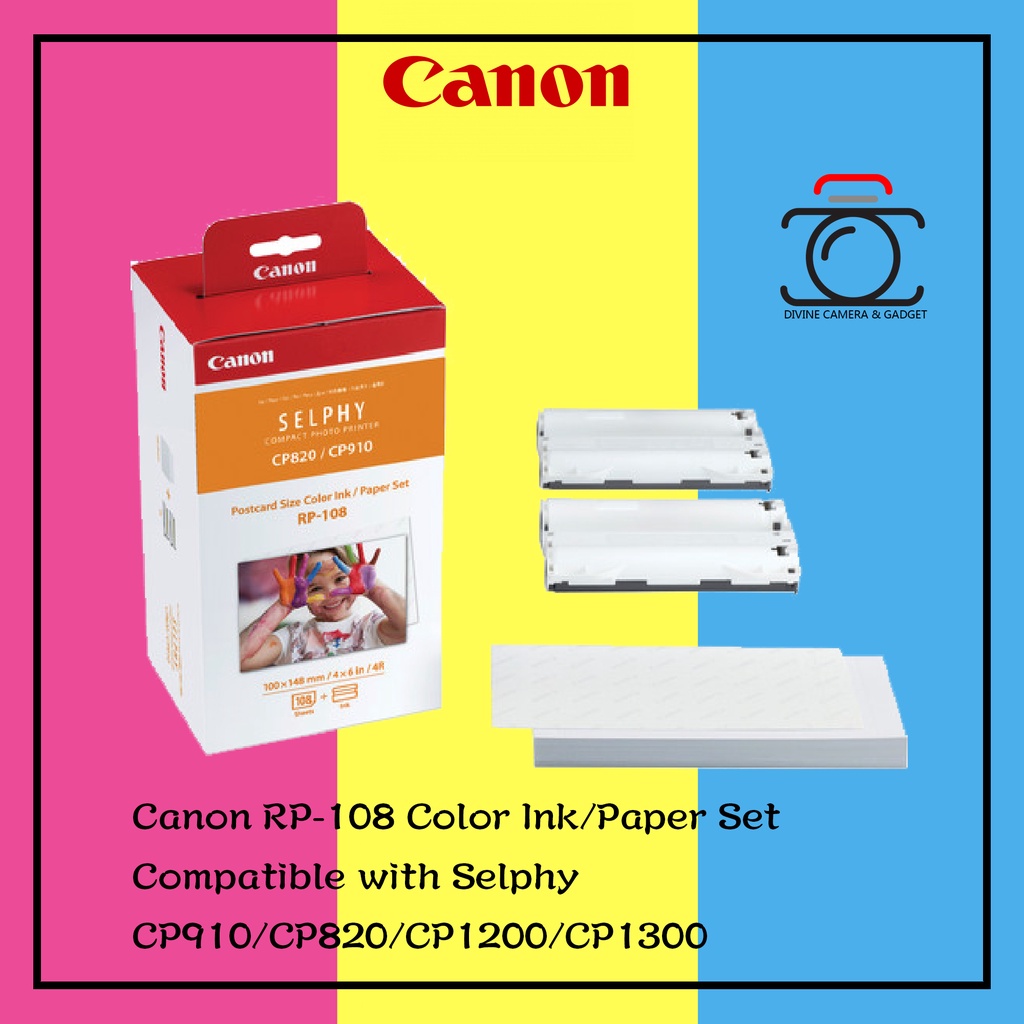 Canon RP-108 Color Ink/Paper Set Compatible with Selphy CP910
