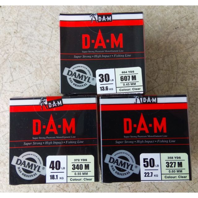 D.A.M Super Strong, High Impact Monofilament Fishing Line [40lbs