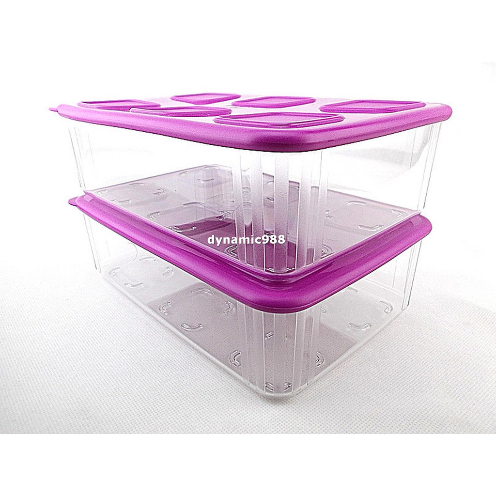 Tupperware Clara Mates 1.6 Ltr Clear Base Purple Lid